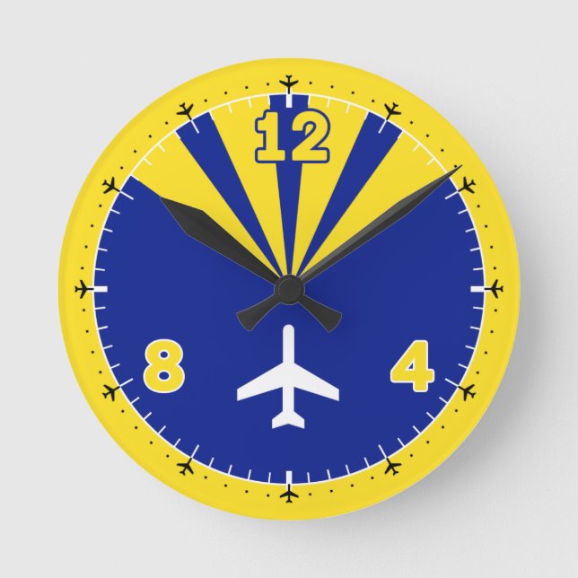 Airplane Design Round Clock (Front)