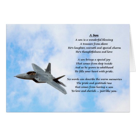Airplane Design - Son Poem Cards (Front Horizontal)