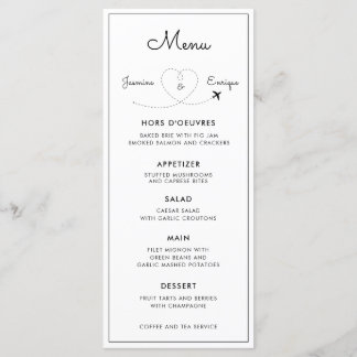 Airplane | Destination Wedding Menu