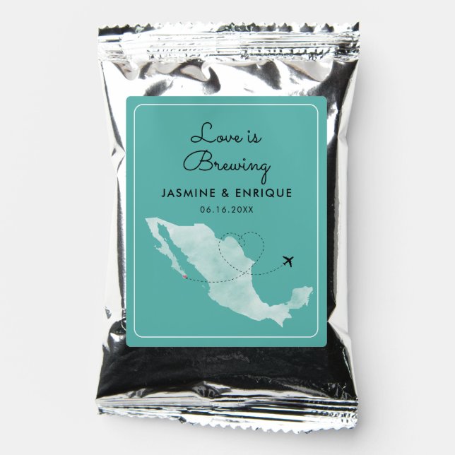 Airplane Destination Wedding | Mexico Coffee Drink Mix (Front)