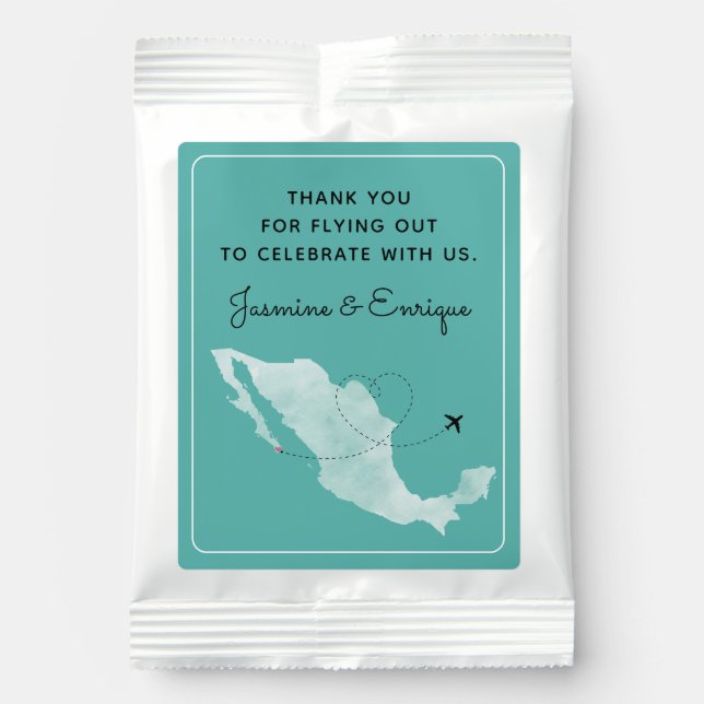 Airplane Destination Wedding | Mexico Margarita Drink Mix (Front)