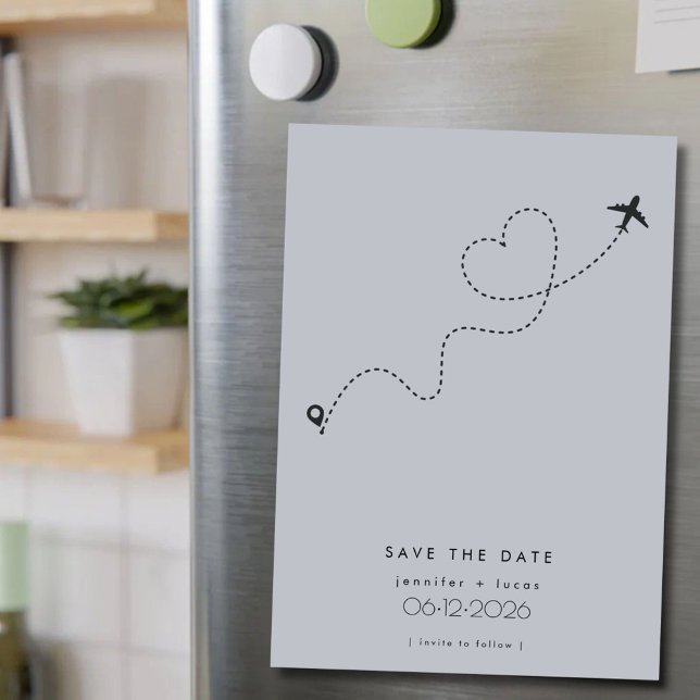 Airplane Destination Wedding Photo Save the Date (Airplane Destination Wedding Photo Save the Date)