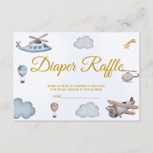 Airplane Diaper Raffle ticket Enclosure Card