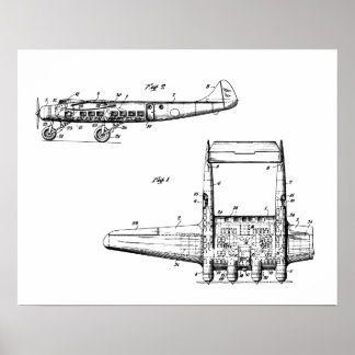 Airplane Drawing Poster