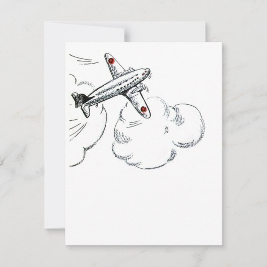 Airplane Drawing | Vintage Illustration (Front)