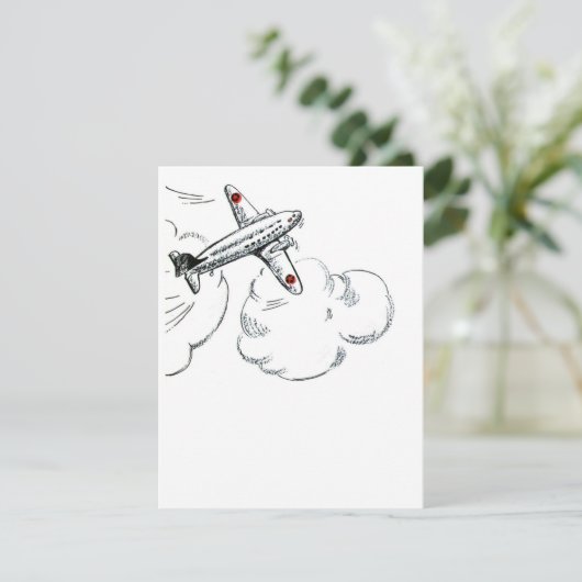 Airplane Drawing | Vintage Illustration (Standing Front)