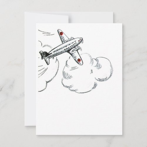 Airplane Drawing  Vintage Illustration