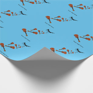 Airplane Dropping Ukuleles Wrapping Paper