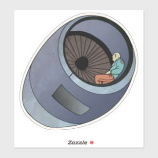 Airplane Engine Nap Sticker