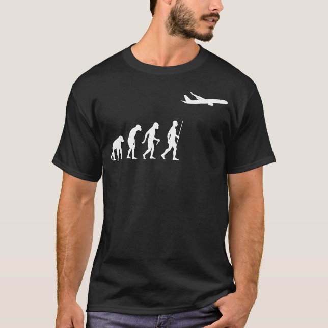 Airplane Evolution Of Man T-Shirt (Front)