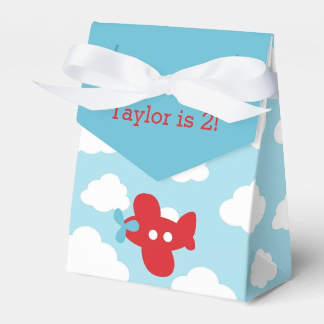 Airplane Favor Box (Blue and Red) (Front Side)