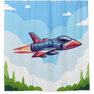 airplane/fighter jet shower curtain