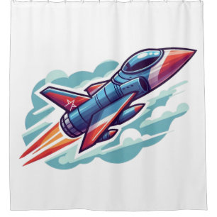 airplane/fighter jet shower curtain