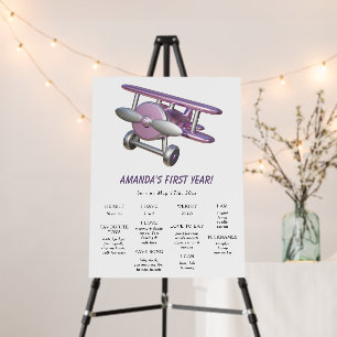 Airplane First Birthday Milestone Birthday Foam Board