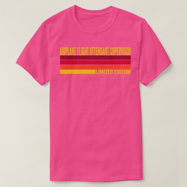 Airplane Flight Attendant Supervisor T-Shirt (Design Front)