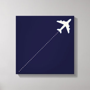 airplane flight route canvas print