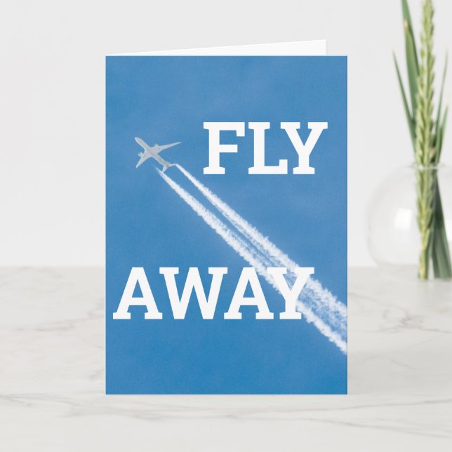 Airplane fly in the blue sky card (Front)