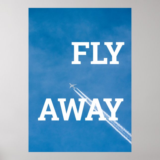 Airplane fly in the blue sky poster (Front)