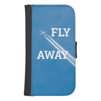 Airplane fly in the blue sky galaxy s4 wallet case