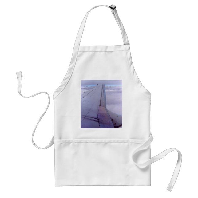 Airplane Flying Between Clouds Adult Apron (Front)