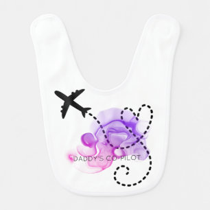 Airplane Flying Daddy's Co-Pilot Heart Baby Fun Bib