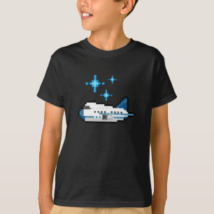 Airplane Flying in Sky, Cute, Cool Pixel Art T-Shirt