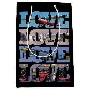 Airplane Flying,Photo Collage,Aviation,Cool Medium Gift Bag