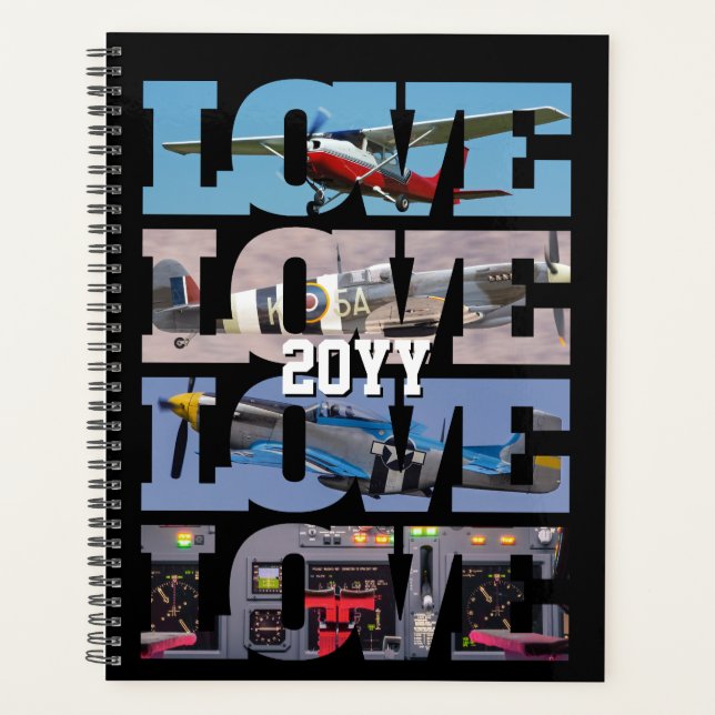 Airplane Flying,Photo Collage,Aviation,Cool Planner (Front)