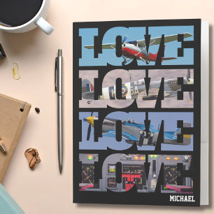 Airplane Flying,Photo Collage,Aviation,Cool Pocket Folder