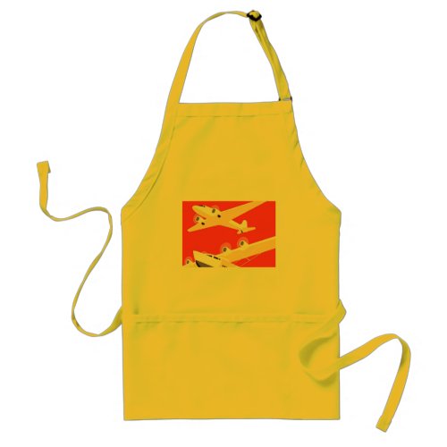 Airplane Flying Vintage WPA Colorful Adult Apron