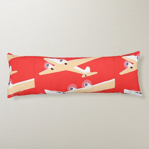 Airplane Flying Vintage WPA Colorful Body Pillow