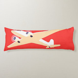 Airplane Flying Vintage WPA Colorful Body Pillow