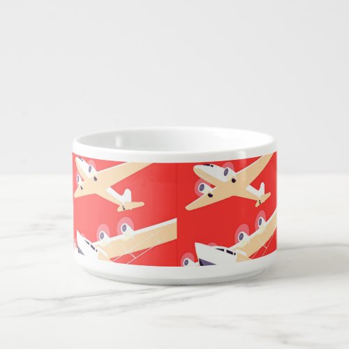 Airplane Flying Vintage WPA Colorful Bowl