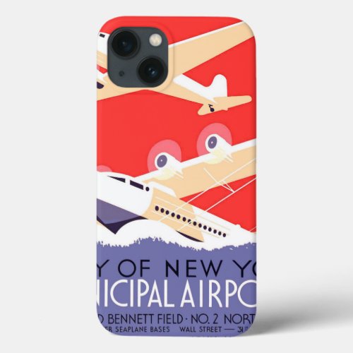 Airplane Flying Vintage WPA Colorful iPhone 13 Case