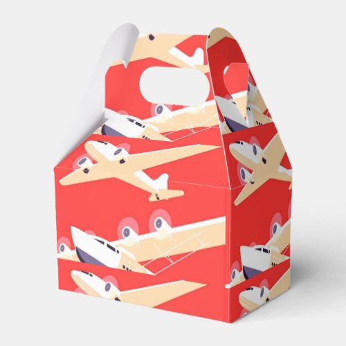 Airplane Flying Vintage WPA Colorful Favor Boxes