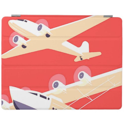 Airplane Flying Vintage WPA Colorful iPad Smart Cover