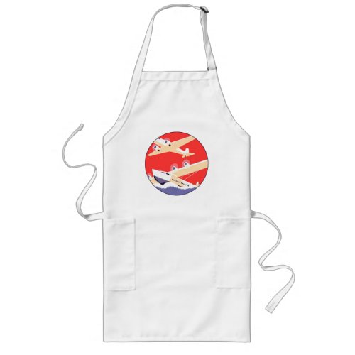 Airplane Flying Vintage WPA Colorful Long Apron