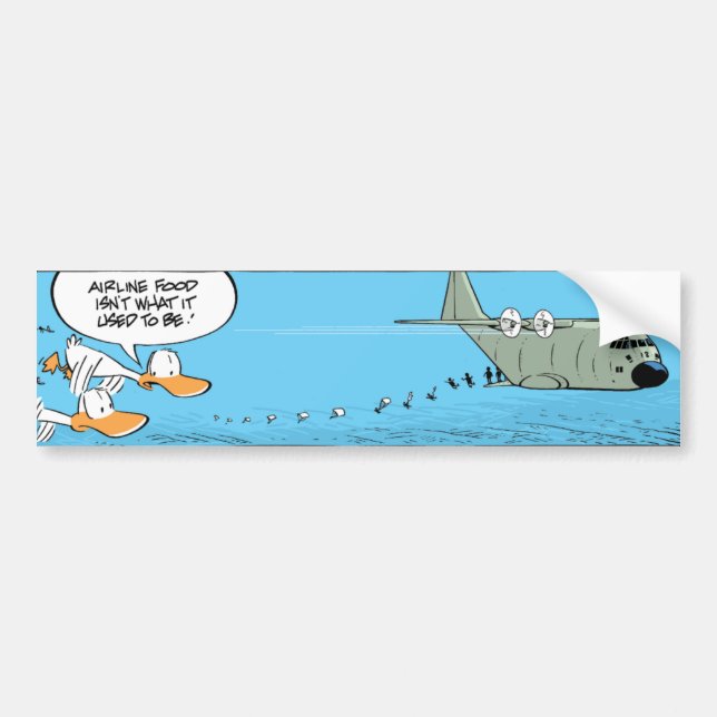 Airplane Food Joke Bumper Sticker (Front)