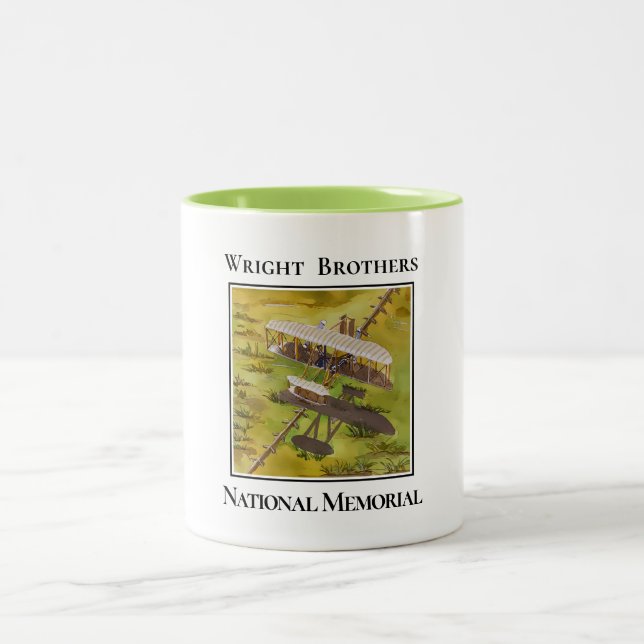Airplane from Wright Brothers, National Memorial Two-Tone Coffee Mug (Center)