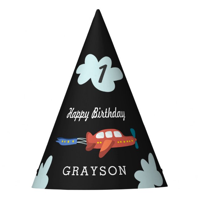 Airplane Fun Personalized Party Hat (Front)
