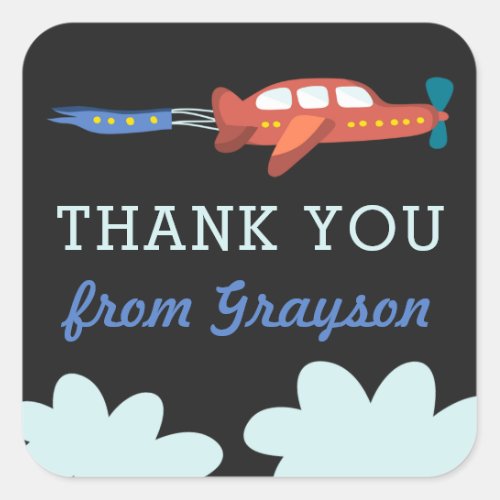 Airplane Fun Personalized Thank You Stickers