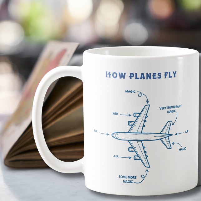 Airplane Funny How Planes Fly Pilot or Flight Crew Coffee Mug (Creator Uploaded)