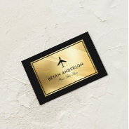 Airplane Gold Marble Business Card at Zazzle