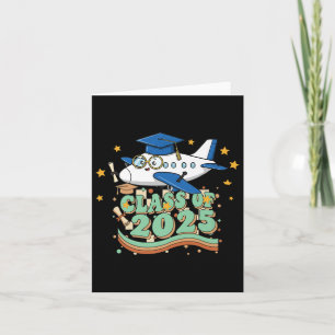 Airplane Graduate Cl Of 2025 Kids Mens Womens Grad Card
