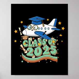 Airplane Graduate Cl Of 2025 Kids Mens Womens Grad Poster