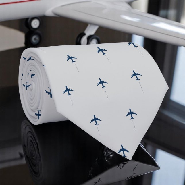 Airplane Gray Tie with Planes Pattern (Creator Uploaded)