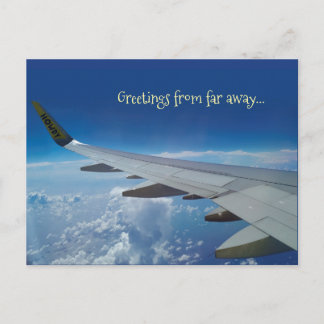 Airplane Greetings from far away (customzable) Postcard