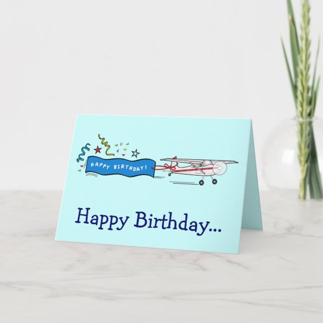 Airplane Happy Birthday from the Whole Gang Card (Front)