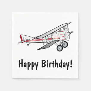 Airplane Happy Birthday Napkins