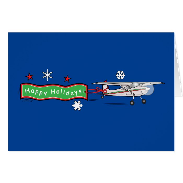 Airplane Happy Holidays Card Zazzle